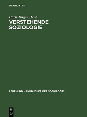 cover image of Verstehende Soziologie